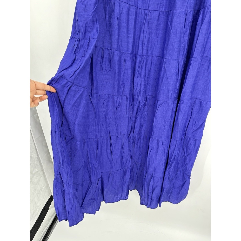 J.Jill Saguaro Tiered Maxi Dress 3X Royal Purple Boho Resort Coastal Grandma - Picture 10 of 14